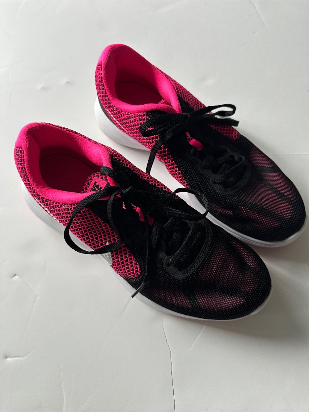 Nike  Black and Hot Pink Athletic Sneakers